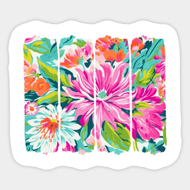 Summer Flower Garden Brushstrokes Sticker by Teresa's Store 1